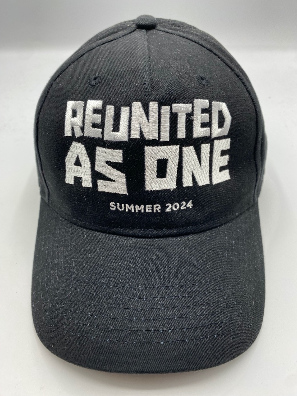 Reunited As One Summer 2024 Graphic Baseball Hat Black White Strapback Y2K Style